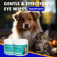 Pet Eye Wipes for Dogs and Cats - Gently Remove Tear Stains, Eye Wrinkles, Drains and Cleansing Pet Eye Wipes for Eyes, Wrinkles and Faces 100 Count 3 Packs 300 Pieces Total