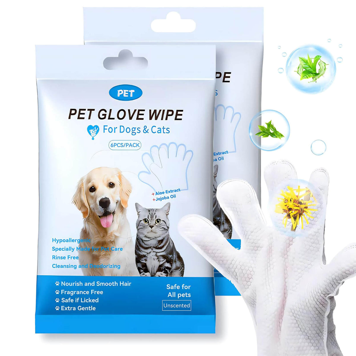 Rabea Store Pet Wet Glove Wipes for Cats and Dogs RabeaDirect