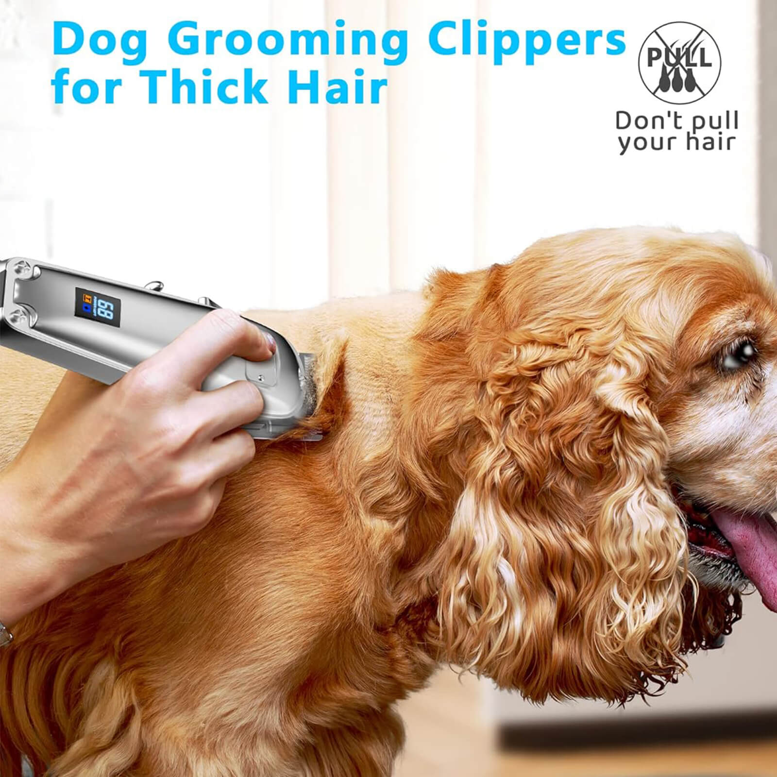 Dog Clipper for Heavy and Thick Coats, Cordless Clipper with Metal Blade for Pets, Dogs, Cats, Animals