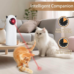 Automatic Laser Cat Toy, Cord/Battery Powered Automatic Cat Toy with 2 Speed ​​Modes, 3 Modes, 4 Angles, Adjustable Rotating Ranges and Speed ​​for Cats and Dogs